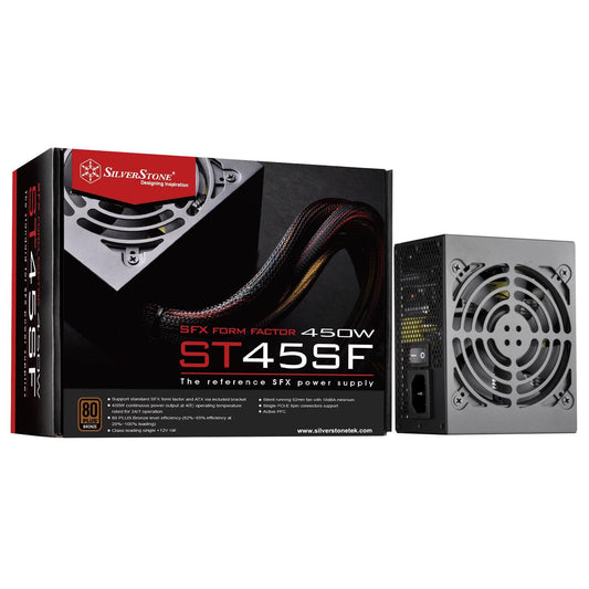 Silverstone SST-ST45SF-G v 2.0 - 450W 80 Plus Gold SFX power supply, 80mm fan, fully modular design.