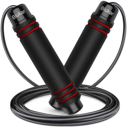 Lecamaukla Blukar Speed Rope ar regulējamu garumu un ādai draudzīgiem putu rokturiem