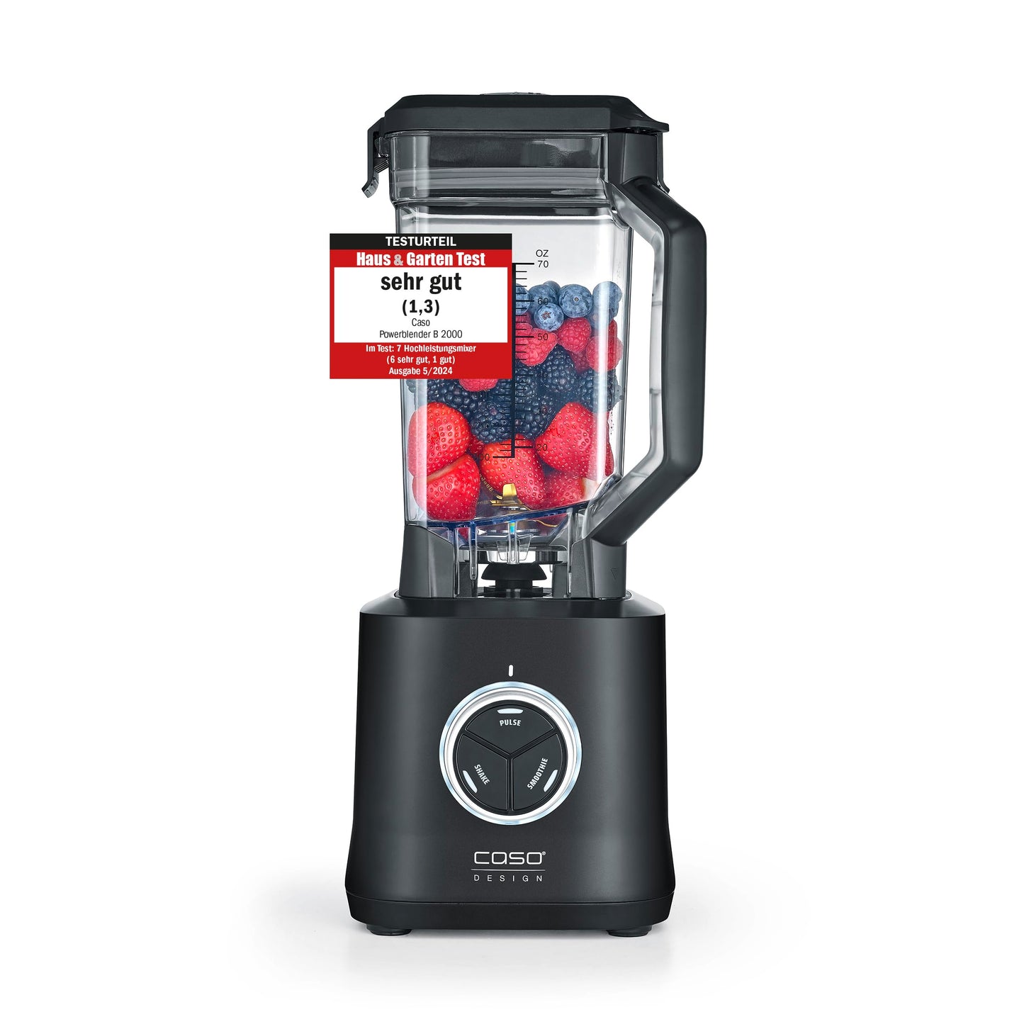 CASO PowerBlender B 2000 - Profesionāls mikseris ar 30,000 apgr./min, Tritan trauks, 8 titāna asmeņi, bez BPA.