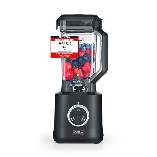 CASO PowerBlender B 2000 - Profesionāls mikseris ar 30,000 apgr./min, Tritan trauks, 8 titāna asmeņi, bez BPA.