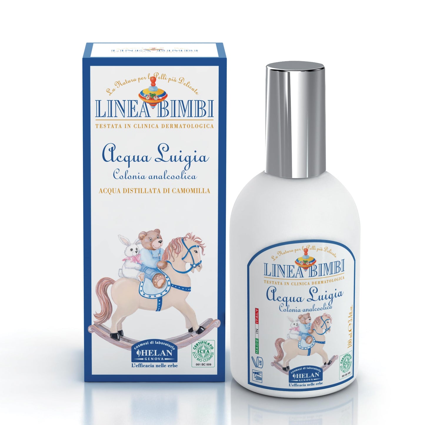 Helan Linea Bimbi Bio zīdaiņiem un bērniem, citrusaugļu parfīms, bērnu odekolons, ziedošs ķermeņa sprejs ar kumelīti, Made in Italy, 100 ml