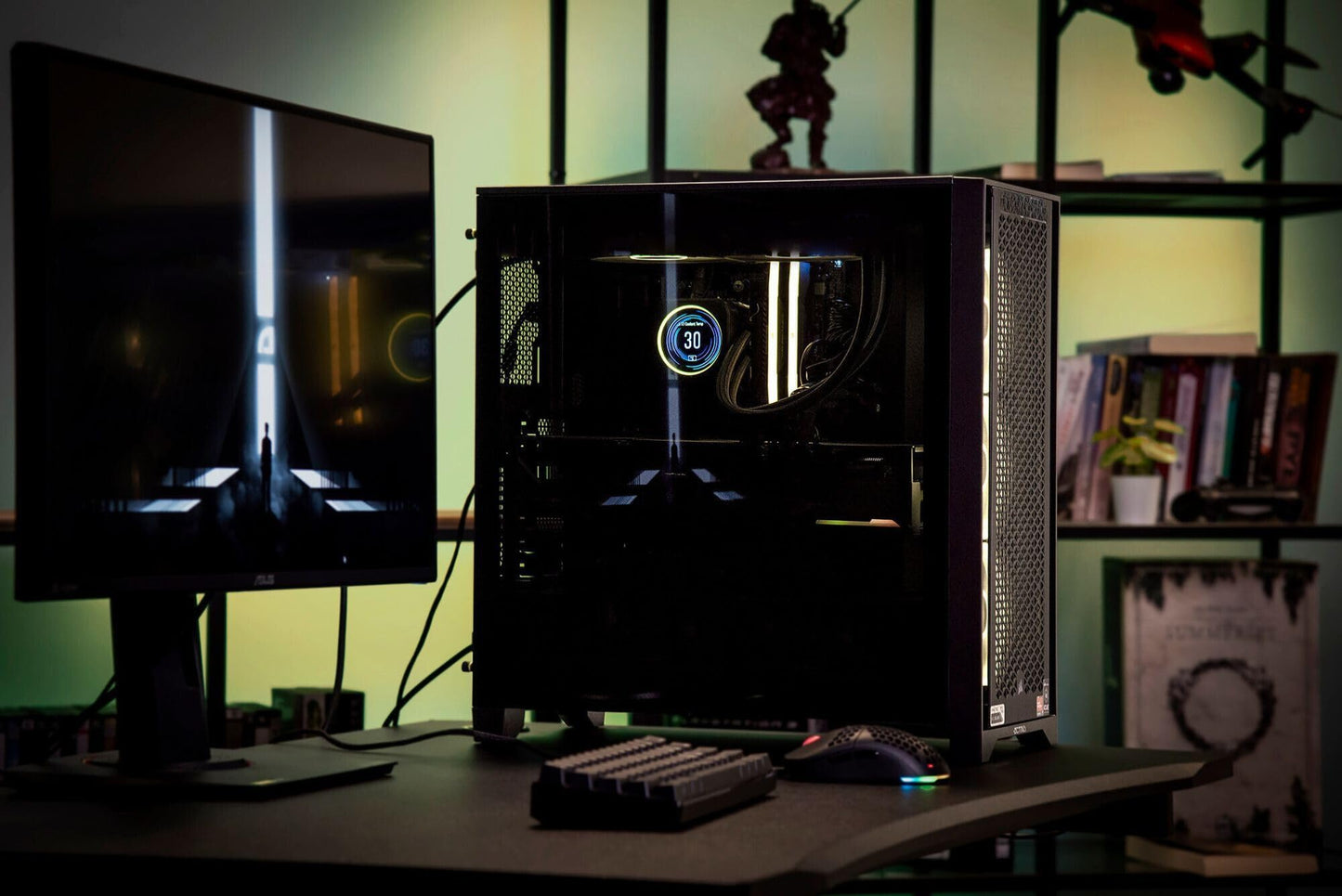 ACTINA iCUE 7800X3D - 32GB RAM, 2TB SSD, 7900XT GPU, 1000W PSU, high-performance gaming PC.