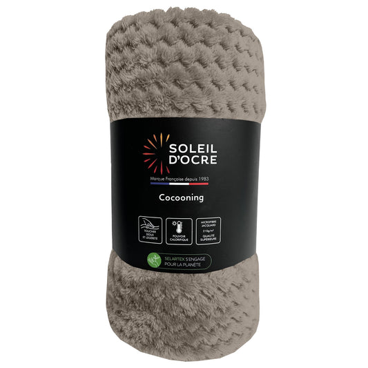 Sega 180x220 cm Soleil d'ocre COCOONING, mikrošķiedras, taupe krāsā