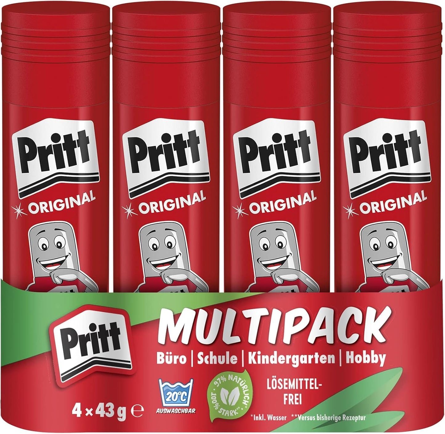 Līmes stienis Pritt, bērniem droša līme skolai un birojam, 4x43g