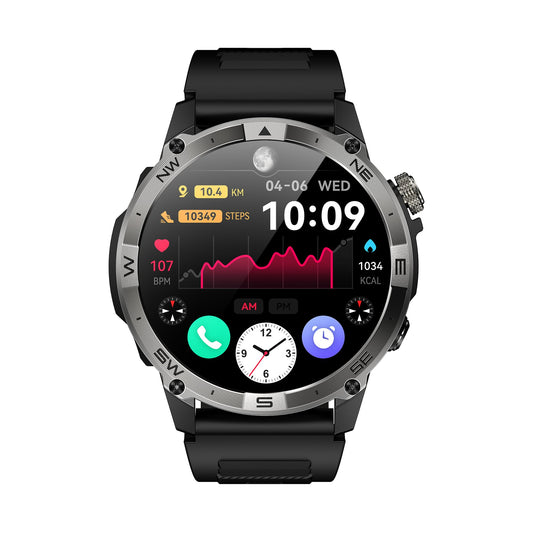 VALDUS VG40 PRO (2025) - Melns veselības pulkstenis ar AMOLED displeju un telefonijas funkciju, izturīgs sportistiem
