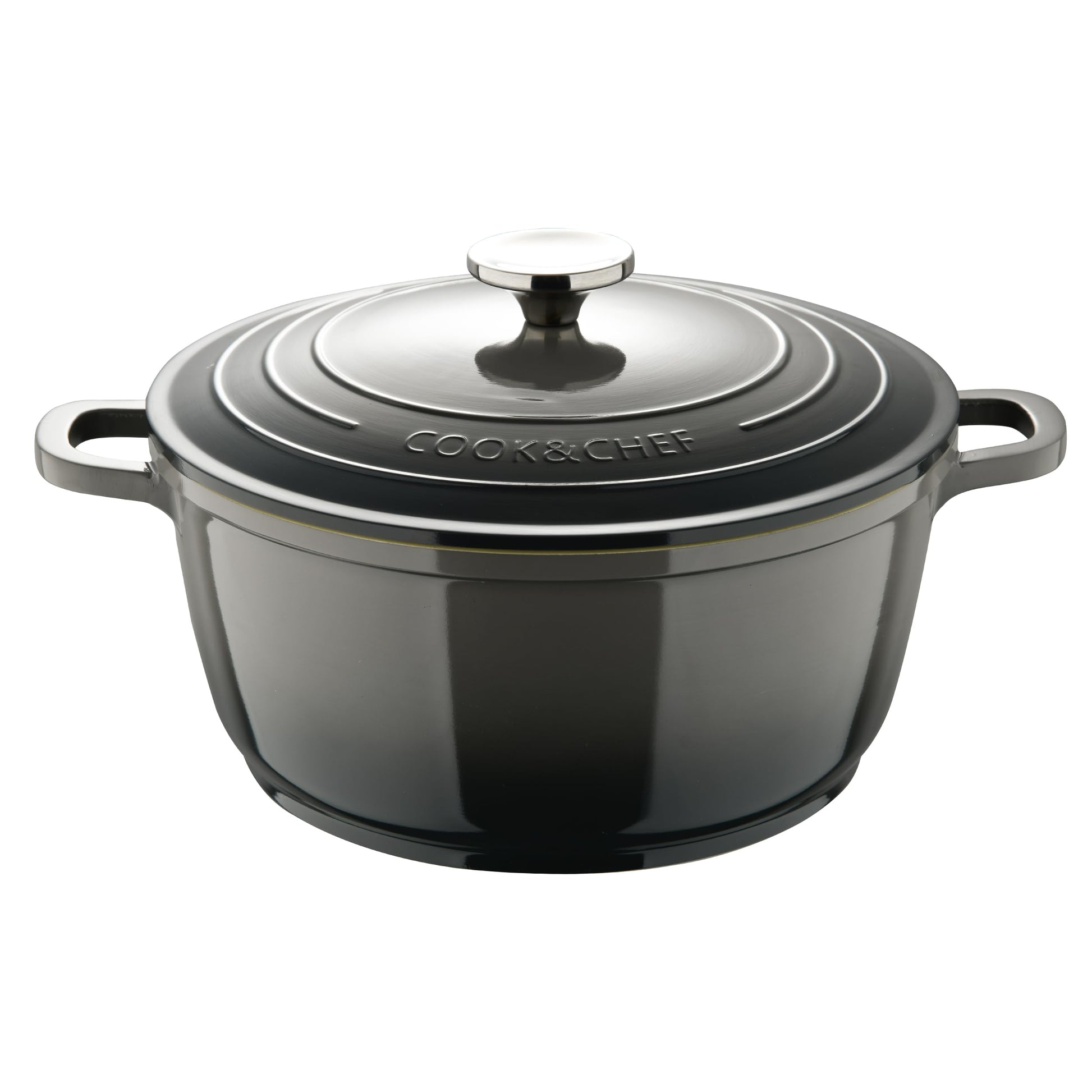 BERGNER E Xcalibur Grey – 20 cm canco pot with melted aluminum, cream interior, gray exterior, induction base, stainless steel