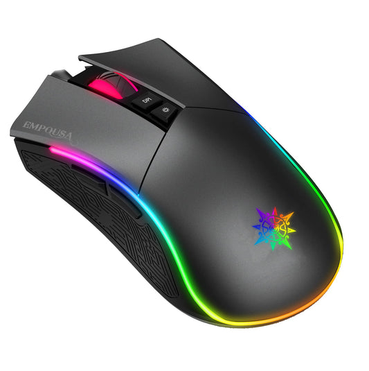 Inca IMG-GT19 PRO gaming mouse - 4800 DPI, RGB logo effects, ergonomic design for enhanced gameplay.