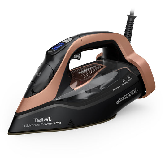 Tefal Ultimate Power Pro - 3200W, 85g/min steam, steam boost, pump system, 2 steam levels, stain protection, black/bronze.