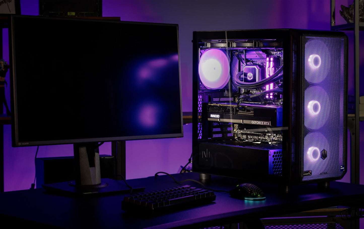 ACTINA ENDORFY 14900KF - 32GB RAM, 2TB SSD, RTX 4090 GPU, 1000W PSU, Windows 11 Pro gaming desktop.