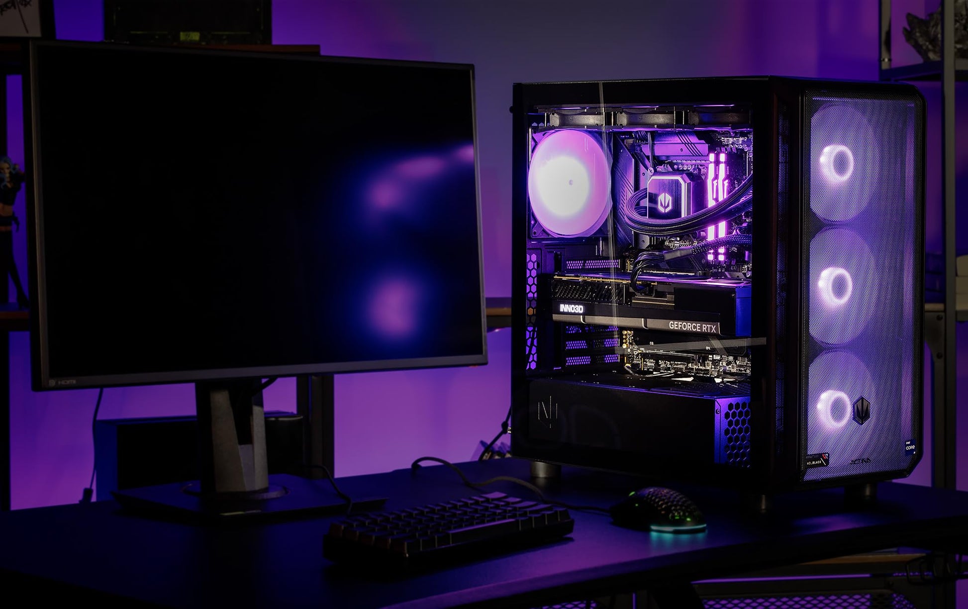 ACTINA ENDORFY 14900KF - 32GB RAM, 2TB SSD, RTX 4090 GPU, 1000W PSU, Windows 11 Pro gaming desktop.