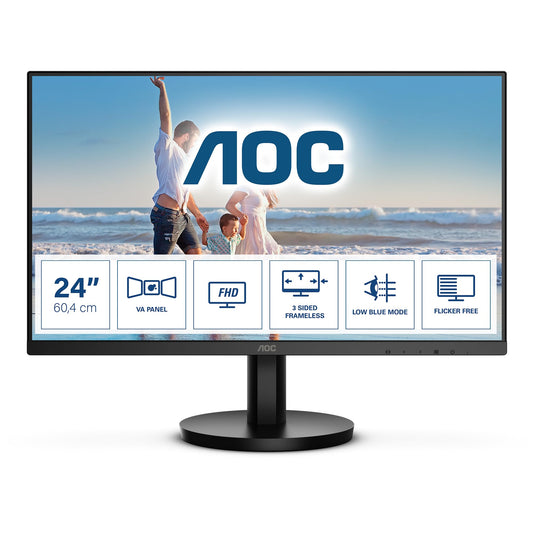 AOC 24B3HM - 24" Full HD monitor, adaptive sync, 1920x1080, 75 Hz, VGA, HDMI 1.4, black