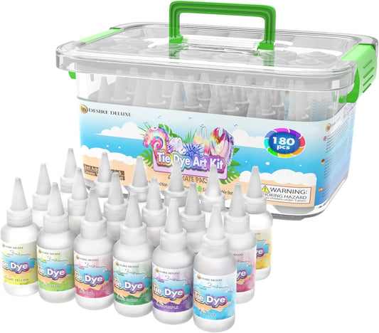 Desire Deluxe tie-dye krāsošanas komplekts, 18 krāsu tekstila krāsa apģērbam, permanenta, kokvilnai, radošs rokdarbu komplekts ar krāsu pulveri un piederumiem