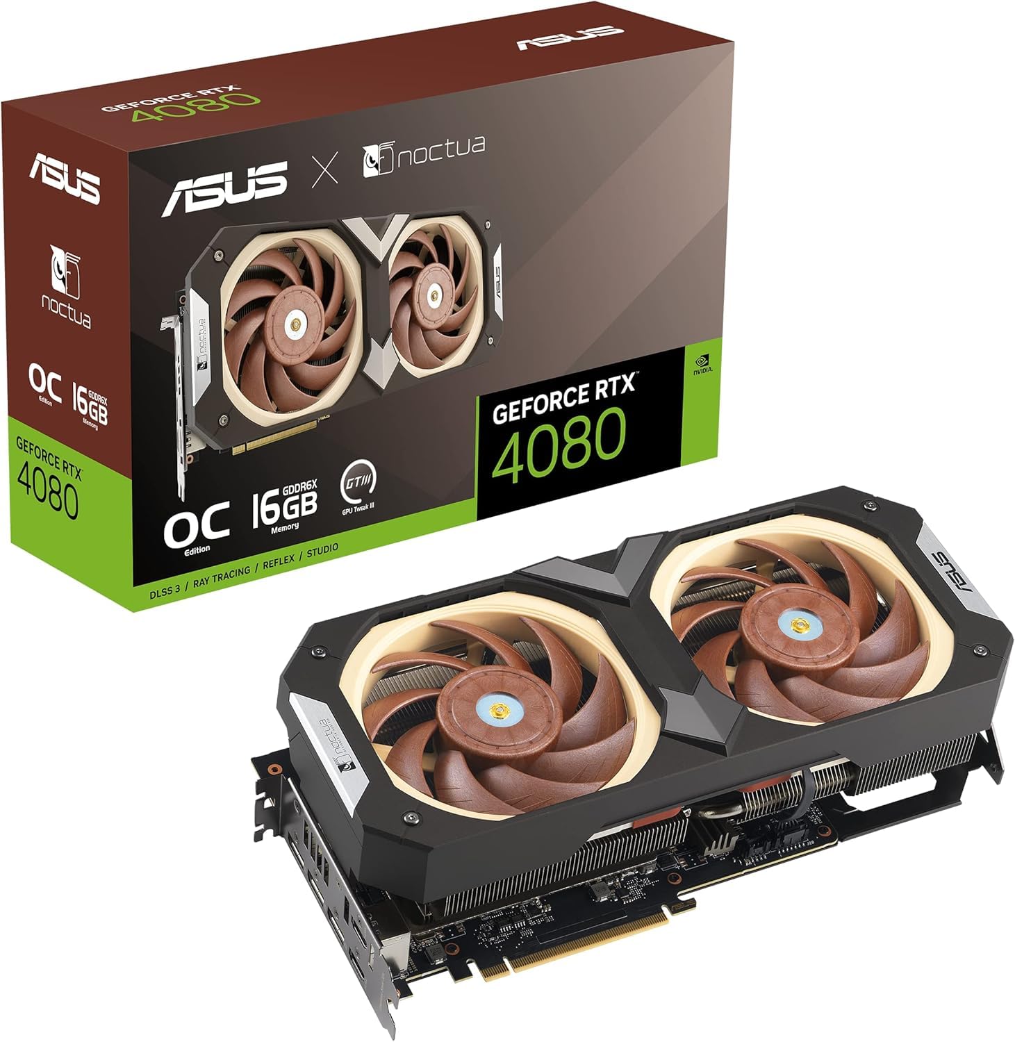 ASUS GeForce RTX 4080 Noctua OC Edition - 16GB GDDR6X, DLSS 3, HDMI 2.1a, optimized cooling with Noctua fans