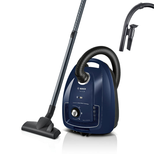 Bosch putekļsūcējs Serie 4 BGD38BU2 - ilgtspējīgs, higiēnas filtrs, 10 gadu motors, augsta sūkšanas jauda, ražots Vācijā.