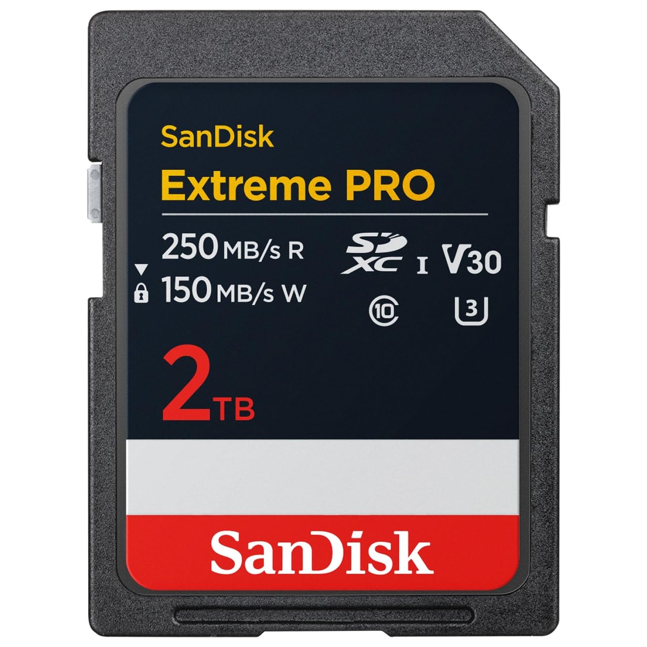 SanDisk Extreme PRO SDXC UHS-I 2TB - V30, 250 MB/s transfer speed, U3, 4K UHD video, QuickFlow technology, temperature resistant