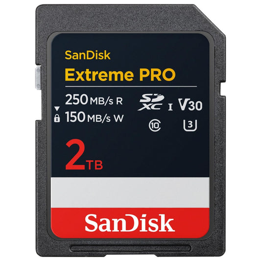 SanDisk Extreme PRO SDXC UHS-I 2TB - V30, 250 MB/s transfer speed, U3, 4K UHD video, QuickFlow technology, temperature resistant