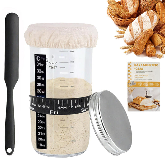 Skābmaizes ierauga burku komplekts 1000 ml, plata kakla skābmaizes stikla burka ar bukletu