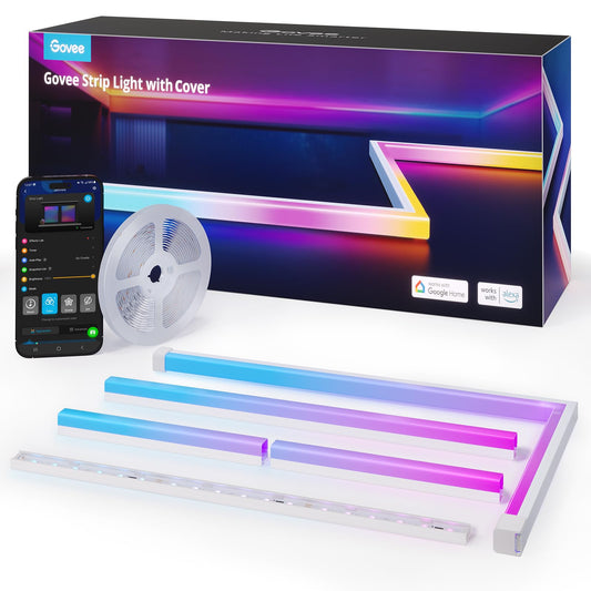 LED lente ar profilu Govee RGBIC, 5M sliede ar līstēm, vieda ar Alexa