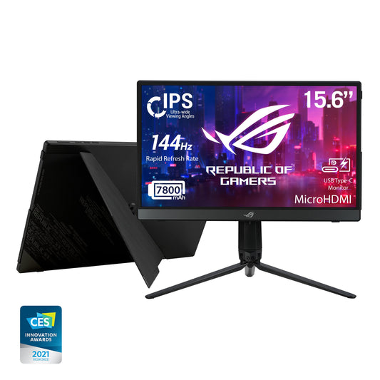 ASUS ROG Strix XG16AHP - 15.6" FHD gaming monitor, 144Hz, IPS, NVIDIA G-SYNC, USB Type-C, micro HDMI, 3ms response time.
