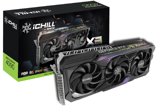Inno3D GeForce RTX 4090 ICHILL X3 - 24 GB GDDR6X, triple-fan cooling, high-performance gaming graphics card