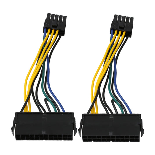 BQLZR 24 Pin to 10 Pin ATX Power Adapter Extension Cable - 13.5 cm length, pack of 2, durable and flexible design.