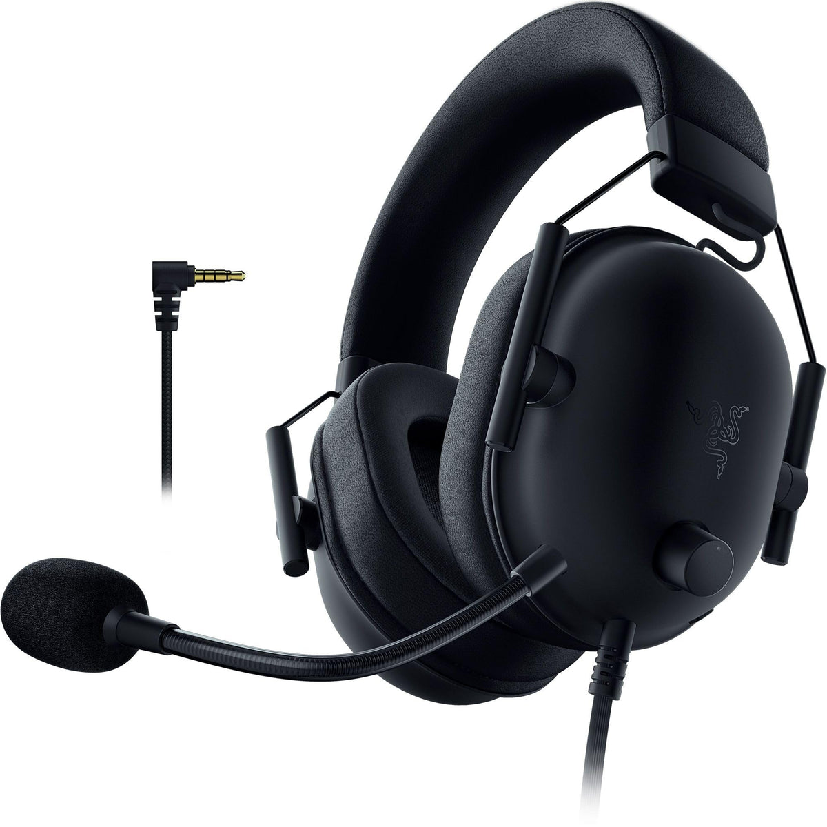 Spēļu austiņas Xbox Razer BlackShark V2 X — vadu e-sporta austiņas Xbox Series S-X konsolei, 250g, kardioīds mikrofons, 50mm draiveri, pasīvā trokšņu slāpēšana, 3,5mm savienojums, melnas