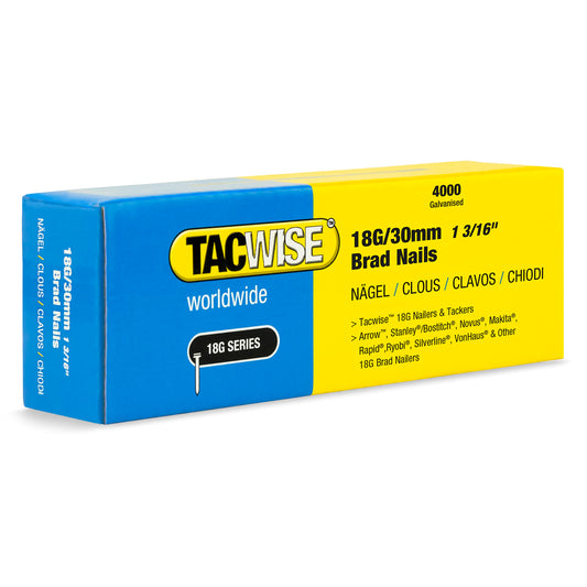 Skavošanas naglas Tacwise 1711, Brad, 18G/30 mm, cinkotas, 4000 gab.