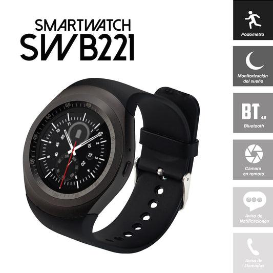 PRIXTON SWB221 viedpulkstenis - Bluetooth, Android/iOS, apaļš displejs, moderns dizains, sporta funkcijas