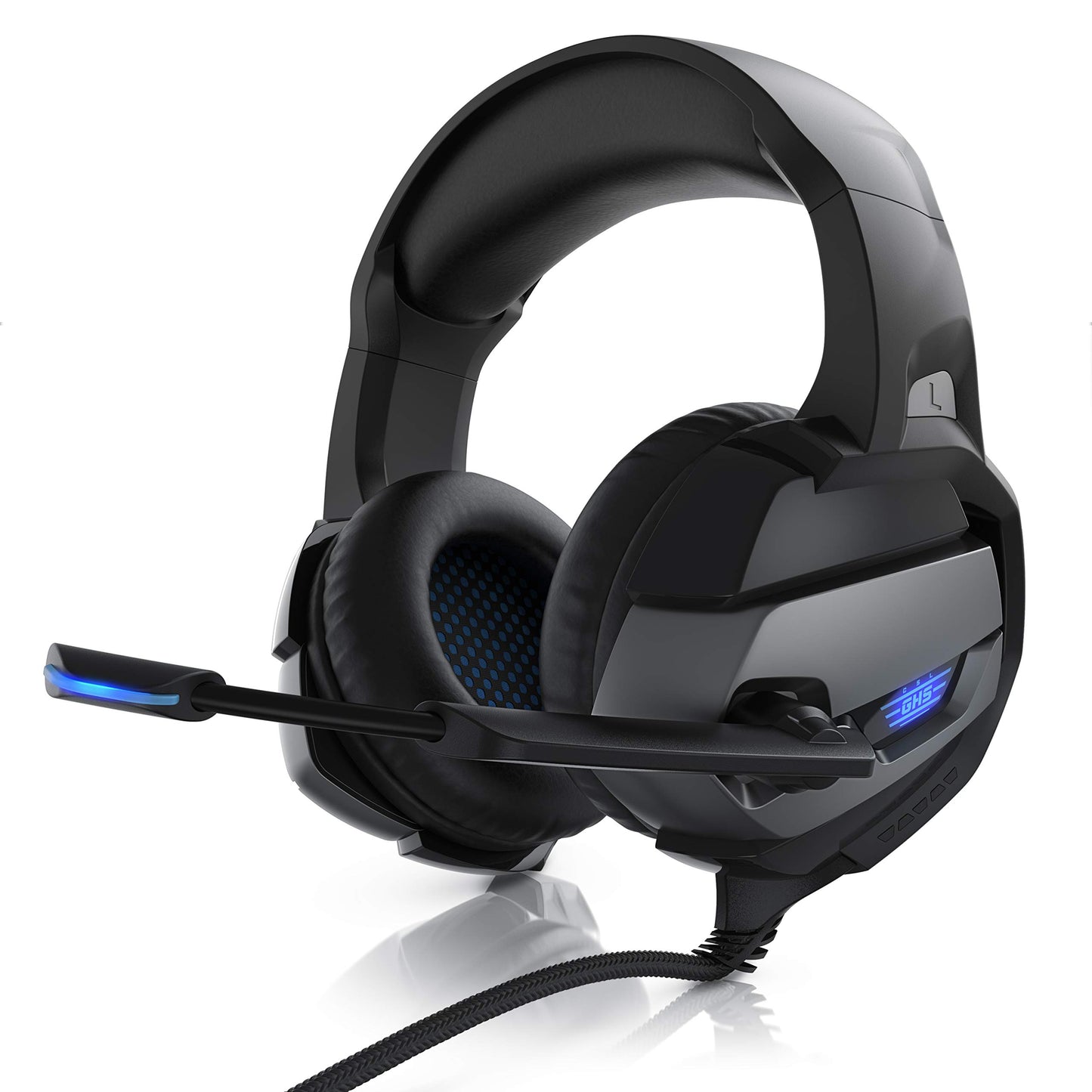 PS4 PS5 austiņas - CSL gaming headset ar 3,5 mm spraudni ar mikrofonu, LED apgaismojumu, gaming kopfhörer PC PS4 PS4 Pro PS5 Xbox One Xbox One S