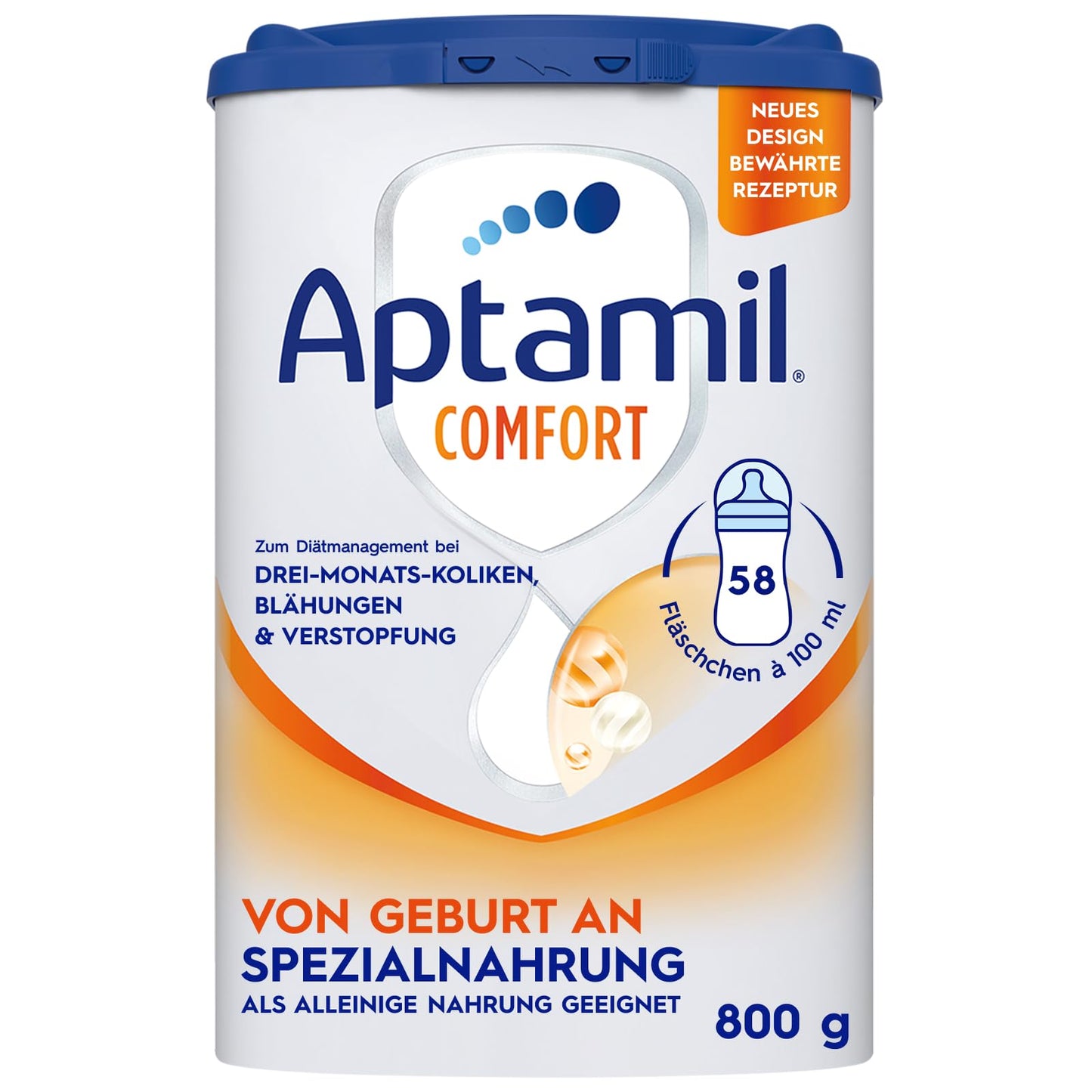 Zīdaiņu maisījums Aptamil Comfort 800g, īpašs uzturs no dzimšanas, diētiskai vadībai