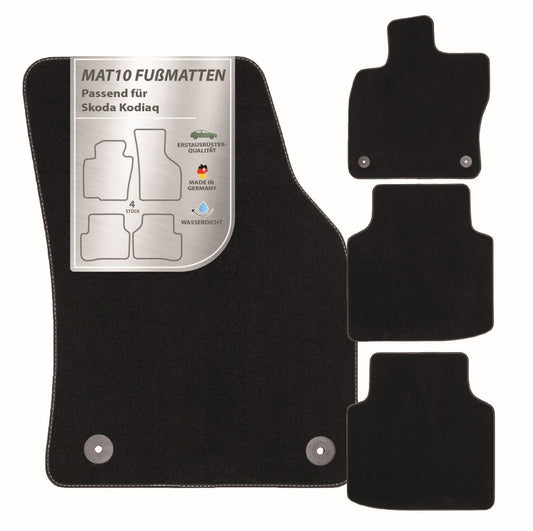 MAT10 – Auto paklāji, kas piemēroti Skoda Kodiaq (BJ 03/2017 līdz 12/2023, 5-vietīgs, tips NS+NV) no velūra | 4 daļu automašīnu paklāju komplekts | izturīga oriģinālo ražotāju kvalitāte, ražots Vācijā