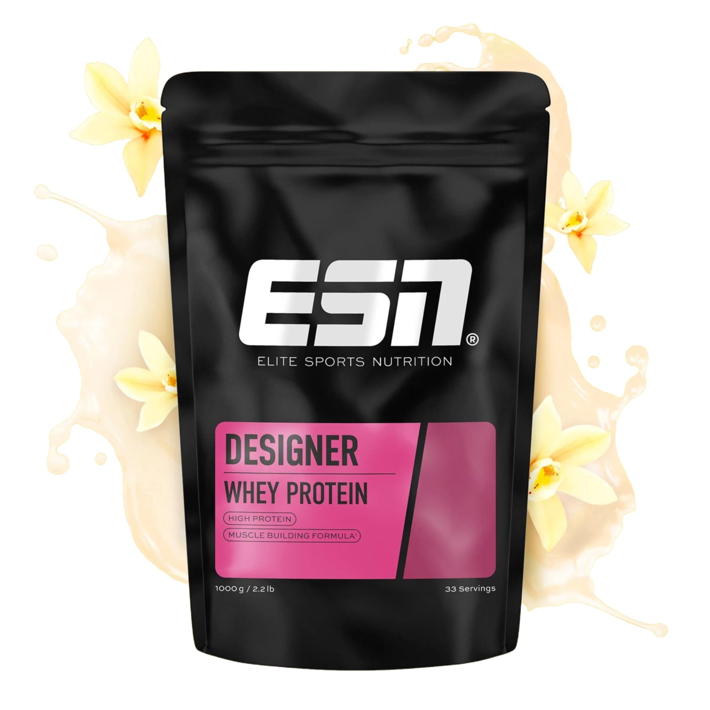 Sūkalu proteīna pulveris ESN Designer Whey, vaniļas garša, 1 kg