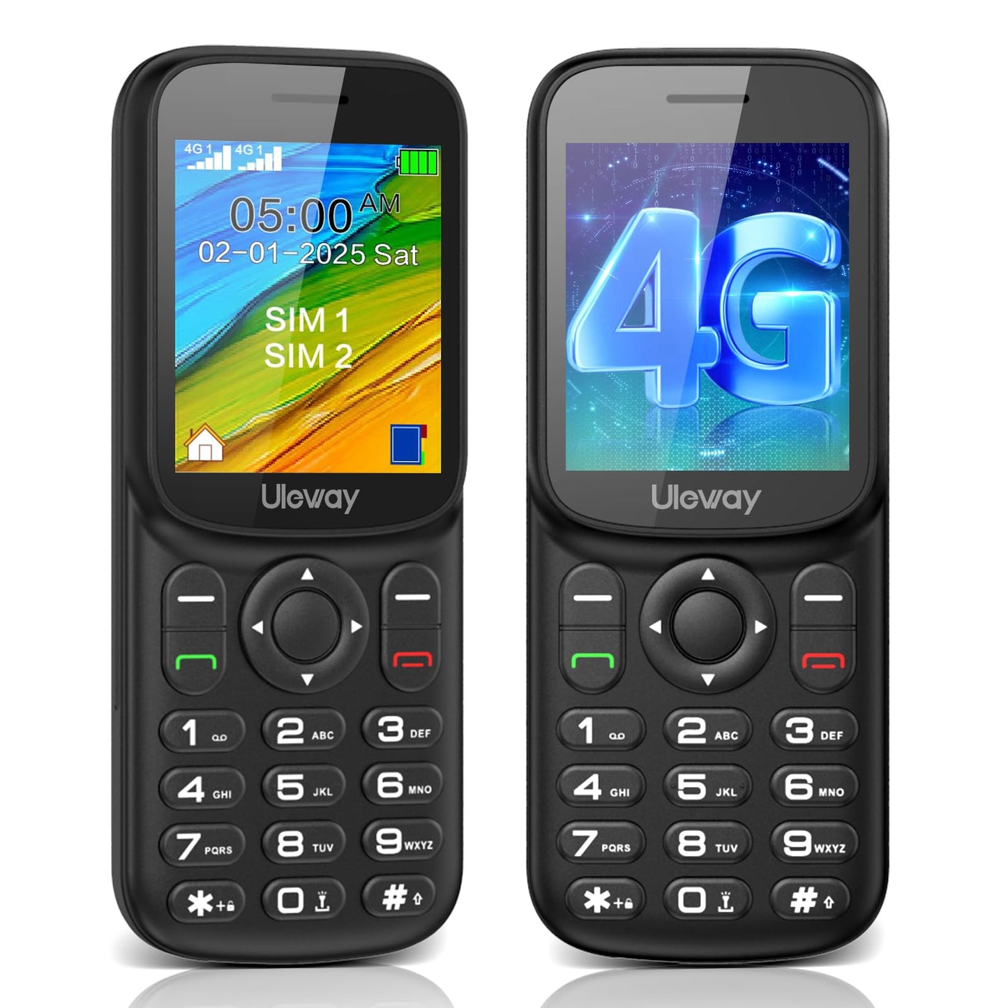 Pogas tālrunis Tosaju 4G LTE mini telefons bez līguma, 1.7 Zoll krāsu displejs, Bluetooth, 1000mAh akumulators, Dual SIM, portatīvs senioru mobilais ar LED lukturīti
