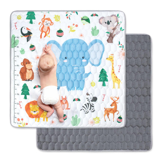 LittleTom bērnu puzļu paklājiņš no 0 mēnešiem – 18 daļas pa 30x30 cm krabēšanas un grīdas paklājs bērnistabai un āra lietošanai - bērnu paklājs bēšs 180x90 cm – EVA putu paklājs, izolācijas paklājiņš, BPA-free