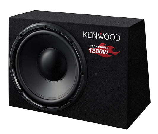 19. Kenwood KSC-W1200B subwoofers (300mm, 1200 vati), melns