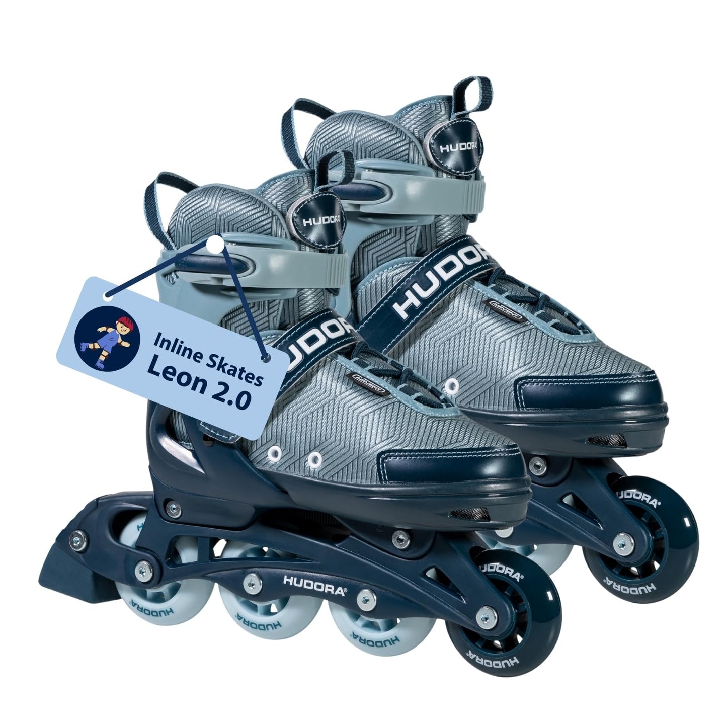 Skrituļslidas HUDORA Mia/Leon 2.0 bērniem, pusaudžiem un pieaugušajiem, regulējamas līdz 4 izmēriem, dažādas krāsas