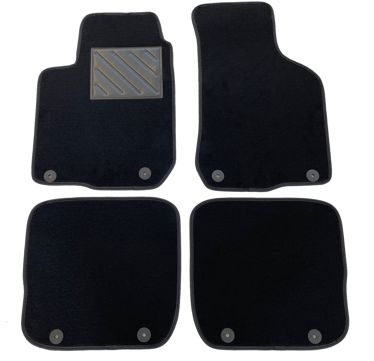 Paklājiņi Audi A3 8L 1996-2003, precīzi pielāgoti, neslīdoši, papēža aizsargi no pastiprināta gumijas, stiprinājuma pogas