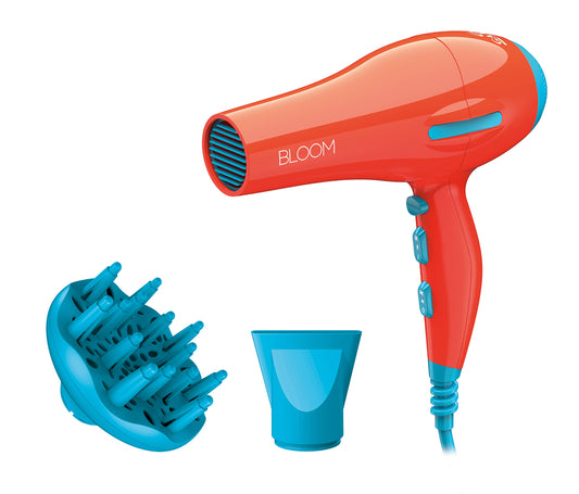 Gama Italy Professional Phon Bloom Flow Ion, matu fēns ar 2200 vatu jaudu un izturīgu AC motoru, oranžs
