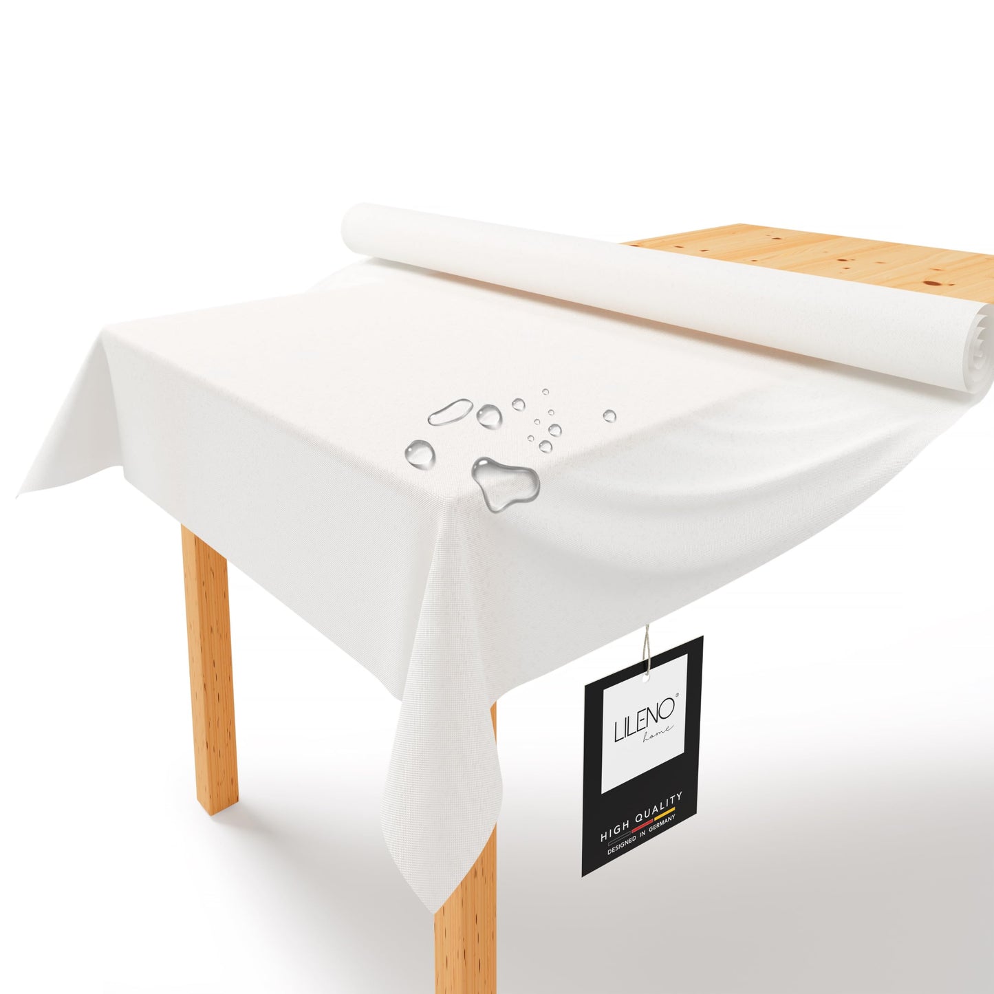 Vienreizlietojams galdauts rullī LILENO HOME 1,10 x 25 m, balts neausts audums
