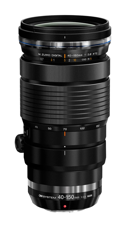 OM SYSTEM M.Zuiko Digital ED 40-150mm F2.8 PRO objektīvs, telezoom, piemērots visām MFT kamerām (Olympus OM-D & Pen modeļiem, Panasonic G sērijai), melns