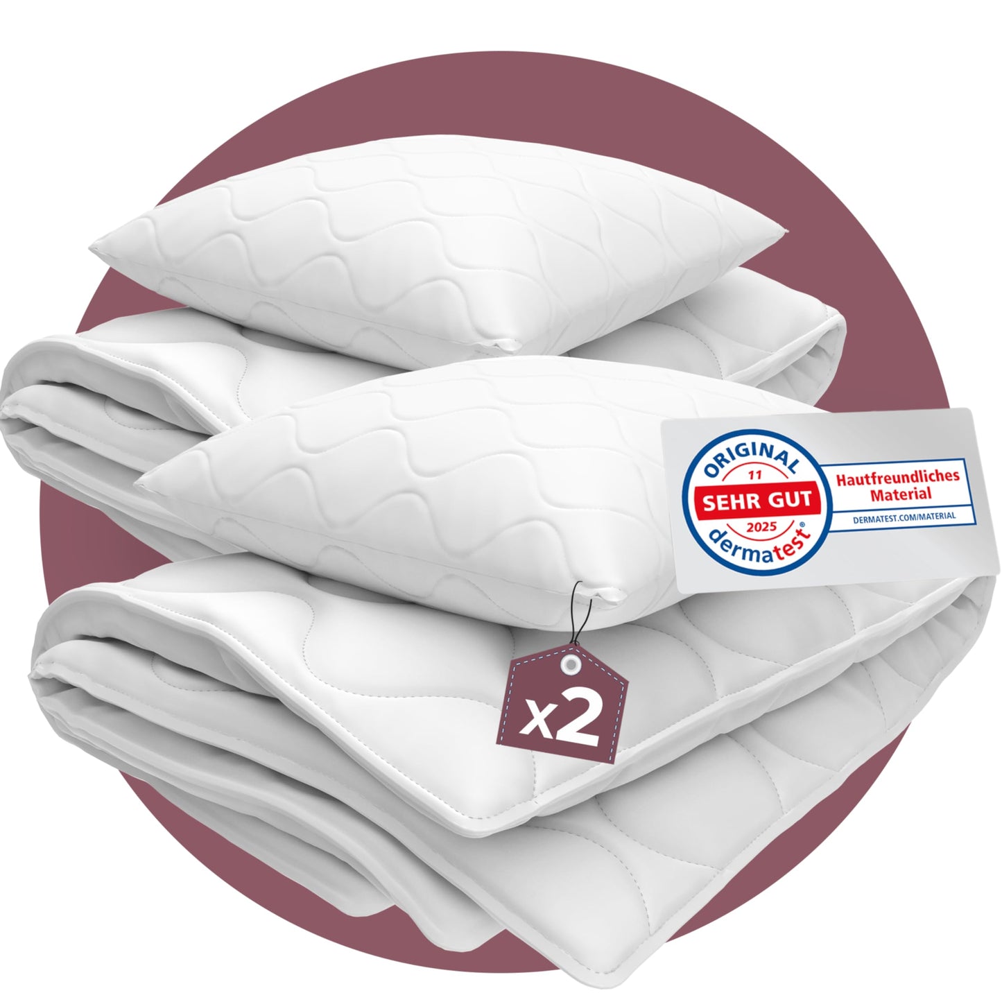 Segas komplekts EVAN BROWNS® 135x200 4 daļas - Made in EU - segas komplekts 135x200 ar spilveniem, elpojošs un viegli kopjams, 2X spilvens un 2X sega - ÖKO-TEX