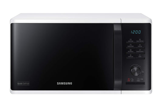 Samsung MS2AK3515AW/EG mikroviļņu krāsns, 800 W, 23 ℓ iekšējais tilpums, 48,9 cm platums, ātrā atkausēšana, 29 automātiskās programmas, balta