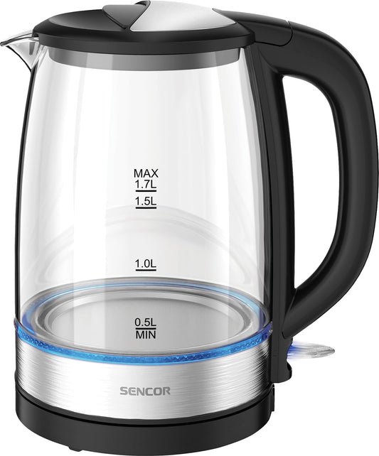 SENCOR ūdens vārītājs 2200W 1,7L SWK 7400BK - ātra vārīšana, melns dizains, drošības funkcijas.