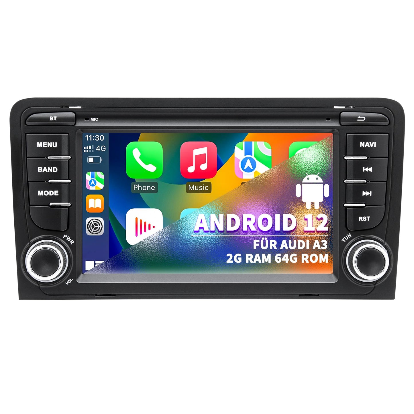 Android auto radio Audi A3 S3 8P RS3 2003–2012 ar CarPlay un Android Auto