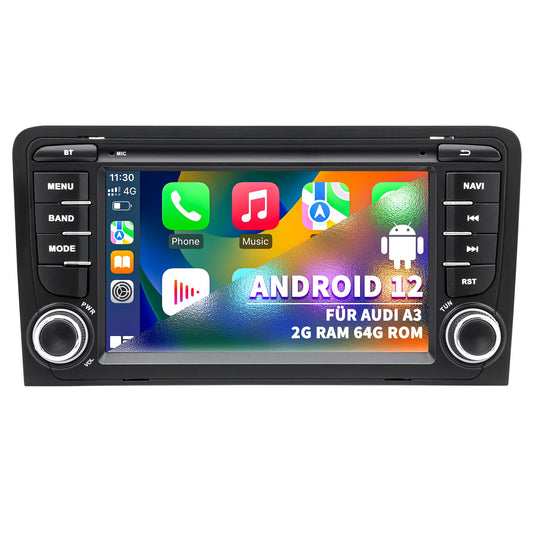 Android auto radio Audi A3 S3 8P RS3 2003–2012 ar CarPlay un Android Auto