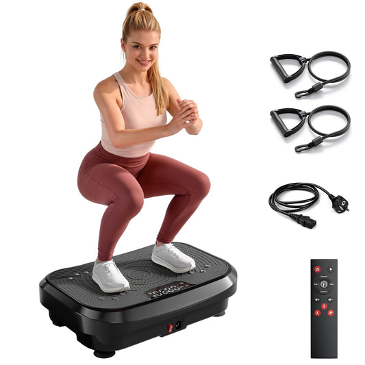 Vibrācijas platforma MOMODA, rīboša treniņu platforma, 200W, 120 līmeņi, LED displejs, tālvadības pults, Bluetooth, līdz 204 kg / 450 lbs