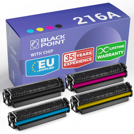 MELNAIS PUNKTS AR MIKROSHĒMU Tonera 4 komplekts - saderīgs ar HP 216A, MFP M182n, MFP M183fw, augsta kvalitāte.