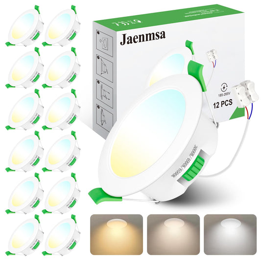 Iebūvējami LED prožektori Jaenmsa 230V, dimmējami, 7W, plakani, 65-75mm montāžas diametrs, 12 gab.