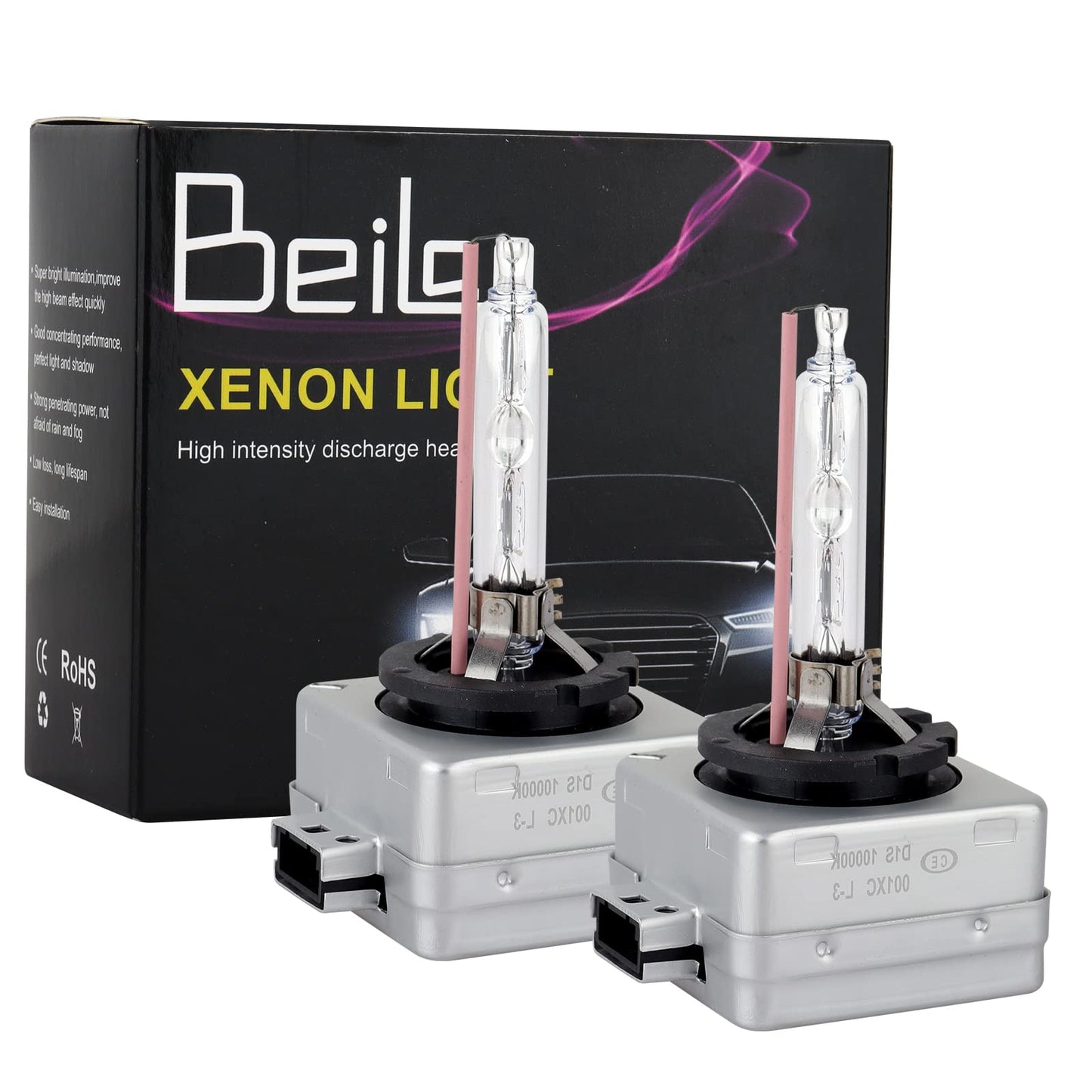 D1S 10000K Xenon spuldze BeiLan, HID ksenona priekšējo lukturu lampa 12V 35W, 2 gab.