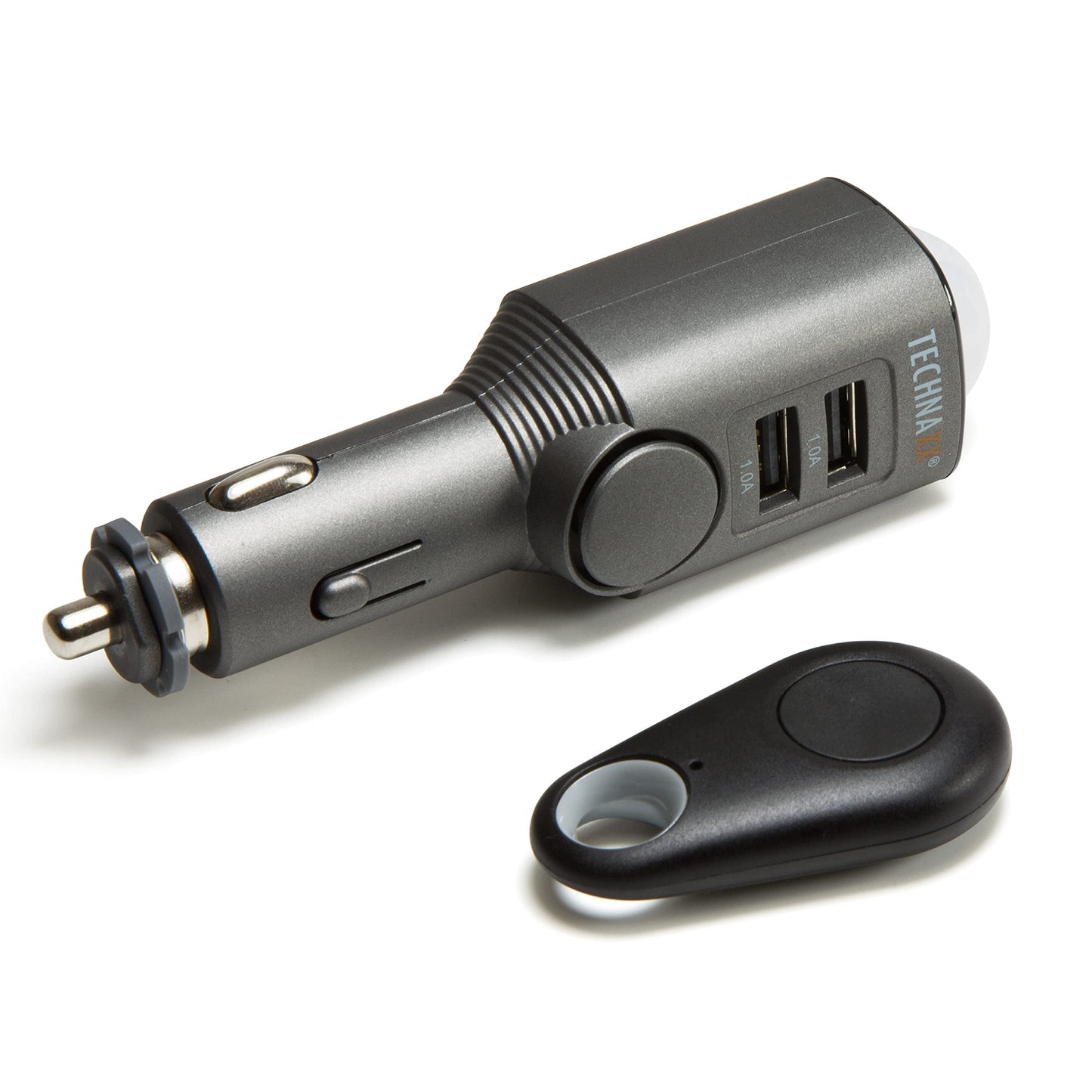 Technaxx TX-100 auto, kemperu, laivu trauksmes sistēma / mobilā mini trauksmes sistēma ar kustības detektoru + tālvadības pults un auto lādētājs - 2x USB, 6 dienu gaidīšanas režīms, 110db trauksmes skaņa atturēšanai